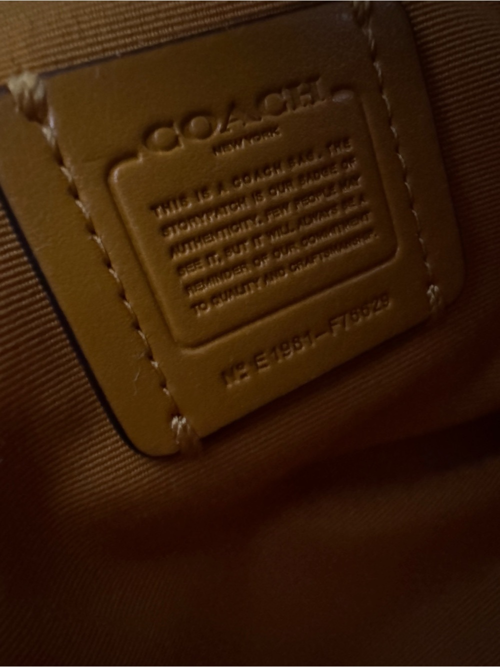 Coach Mustard Yellow Crossbody - Picture 6 of 8